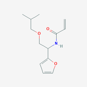 molecular formula C13H19NO3 B2608442 N-[1-(Furan-2-yl)-2-(2-methylpropoxy)ethyl]prop-2-enamide CAS No. 2305470-00-0