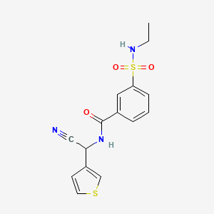 molecular formula C15H15N3O3S2 B2608476 N-[cyano(thiophen-3-yl)methyl]-3-(ethylsulfamoyl)benzamide CAS No. 1333856-22-6