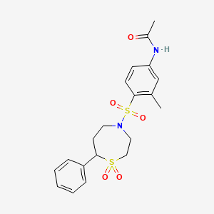 N-(4-((1,1-dioxido-7-phenyl-1,4-thiazepan-4-yl)sulfonyl)-3-methylphenyl)acetamide