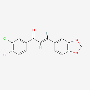 molecular formula C16H10Cl2O3 B2608503 3-(Benzo[d][1,3]dioxol-5-yl)-1-(3,4-dichlorophenyl)prop-2-en-1-one CAS No. 70374-06-0
