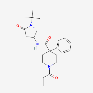 N-(1-Tert-butyl-5-oxopyrrolidin-3-yl)-4-phenyl-1-prop-2-enoylpiperidine-4-carboxamide