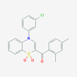 [4-(3-chlorophenyl)-1,1-dioxido-4H-1,4-benzothiazin-2-yl](2,4-dimethylphenyl)methanone