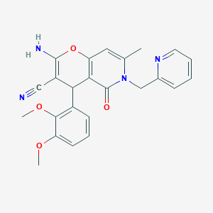 2-amino-4-(2,3-dimethoxyphenyl)-7-methyl-5-oxo-6-(pyridin-2-ylmethyl)-5,6-dihydro-4H-pyrano[3,2-c]pyridine-3-carbonitrile