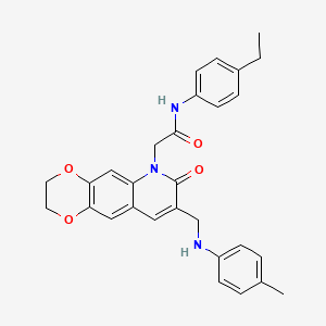 N-(4-ethylphenyl)-2-(7-oxo-8-((p-tolylamino)methyl)-2,3-dihydro-[1,4]dioxino[2,3-g]quinolin-6(7H)-yl)acetamide