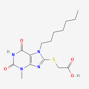 2-((7-heptyl-3-methyl-2,6-dioxo-2,3,6,7-tetrahydro-1H-purin-8-yl)thio)acetic acid