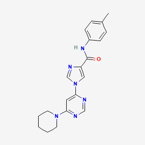 molecular formula C20H22N6O B2608522 N-(4-methylphenyl)-1-[6-(piperidin-1-yl)pyrimidin-4-yl]-1H-imidazole-4-carboxamide CAS No. 1251632-39-9