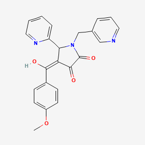 molecular formula C23H19N3O4 B2608553 3-hydroxy-4-(4-methoxybenzoyl)-5-(pyridin-2-yl)-1-(pyridin-3-ylmethyl)-1H-pyrrol-2(5H)-one CAS No. 618878-64-1