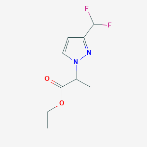 molecular formula C9H12F2N2O2 B2608555 ethyl 2-[3-(difluoromethyl)-1H-pyrazol-1-yl]propanoate CAS No. 1823432-40-1