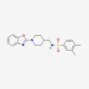 molecular formula C21H25N3O3S B2608567 N-((1-(benzo[d]oxazol-2-yl)piperidin-4-yl)methyl)-3,4-dimethylbenzenesulfonamide CAS No. 1796969-13-5