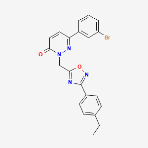 molecular formula C21H17BrN4O2 B2608576 6-(3-bromophenyl)-2-{[3-(4-ethylphenyl)-1,2,4-oxadiazol-5-yl]methyl}-2,3-dihydropyridazin-3-one CAS No. 1358087-08-7