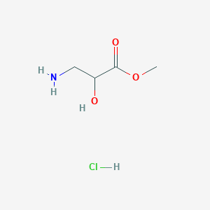 molecular formula C4H10ClNO3 B2608585 Methyl 3-amino-2-hydroxypropanoate hydrochloride CAS No. 186393-00-0