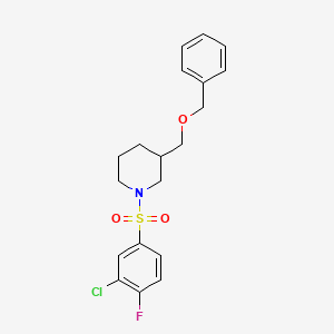 B2608601 3-((Benzyloxy)methyl)-1-((3-chloro-4-fluorophenyl)sulfonyl)piperidine CAS No. 1251690-22-8
