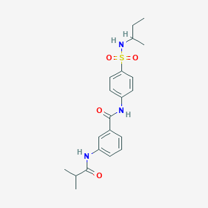 molecular formula C21H27N3O4S B260861 N-{4-[(BUTAN-2-YL)SULFAMOYL]PHENYL}-3-(2-METHYLPROPANAMIDO)BENZAMIDE 