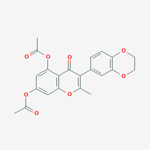 [5-Acetyloxy-3-(2,3-dihydro-1,4-benzodioxin-6-yl)-2-methyl-4-oxochromen-7-yl] acetate