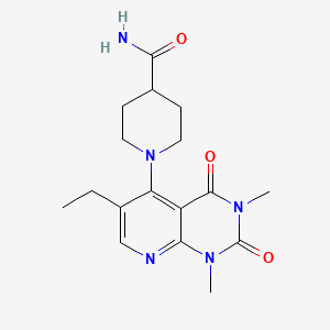 molecular formula C17H23N5O3 B2608656 1-(6-Ethyl-1,3-dimethyl-2,4-dioxo-1,2,3,4-tetrahydropyrido[2,3-d]pyrimidin-5-yl)piperidine-4-carboxamide CAS No. 946203-21-0