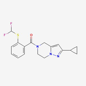 (2-cyclopropyl-6,7-dihydropyrazolo[1,5-a]pyrazin-5(4H)-yl)(2-((difluoromethyl)thio)phenyl)methanone