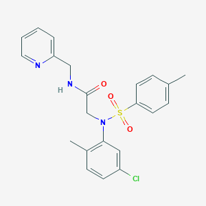 molecular formula C22H22ClN3O3S B260867 N~2~-(5-chloro-2-methylphenyl)-N~2~-[(4-methylphenyl)sulfonyl]-N-(pyridin-2-ylmethyl)glycinamide 