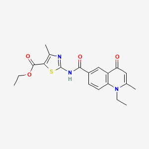 molecular formula C20H21N3O4S B2608720 ethyl 2-(1-ethyl-2-methyl-4-oxo-1,4-dihydroquinoline-6-amido)-4-methyl-1,3-thiazole-5-carboxylate CAS No. 1010936-65-8