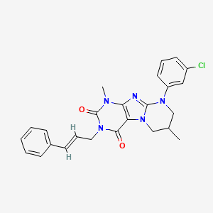 9-(3-chlorophenyl)-3-cinnamyl-1,7-dimethyl-6,7,8,9-tetrahydropyrimido[2,1-f]purine-2,4(1H,3H)-dione