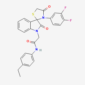 2-(3'-(3,4-difluorophenyl)-2,4'-dioxospiro[indoline-3,2'-thiazolidin]-1-yl)-N-(4-ethylphenyl)acetamide