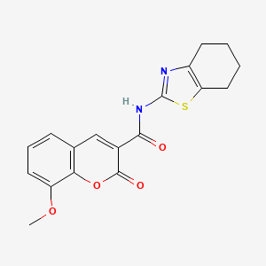8-methoxy-2-oxo-N-(4,5,6,7-tetrahydro-1,3-benzothiazol-2-yl)-2H-chromene-3-carboxamide