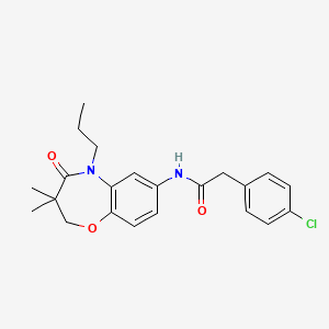 2-(4-chlorophenyl)-N-(3,3-dimethyl-4-oxo-5-propyl-2,3,4,5-tetrahydrobenzo[b][1,4]oxazepin-7-yl)acetamide