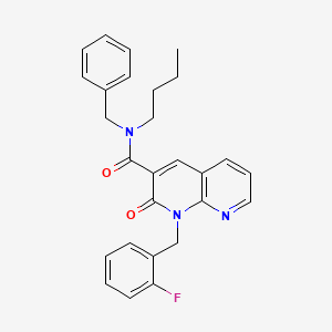 N-benzyl-N-butyl-1-(2-fluorobenzyl)-2-oxo-1,2-dihydro-1,8-naphthyridine-3-carboxamide