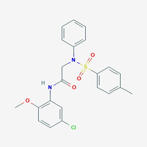 molecular formula C22H21ClN2O4S B260875 N-(5-chloro-2-methoxyphenyl)-2-{[(4-methylphenyl)sulfonyl]anilino}acetamide 