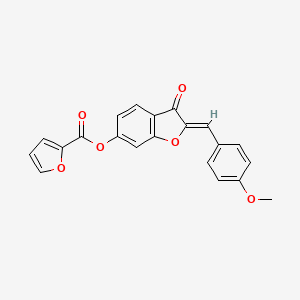 molecular formula C21H14O6 B2608766 (Z)-2-(4-methoxybenzylidene)-3-oxo-2,3-dihydrobenzofuran-6-yl furan-2-carboxylate CAS No. 858766-87-7