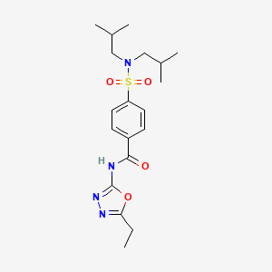 4-[(diisobutylamino)sulfonyl]-N-(5-ethyl-1,3,4-oxadiazol-2-yl)benzamide