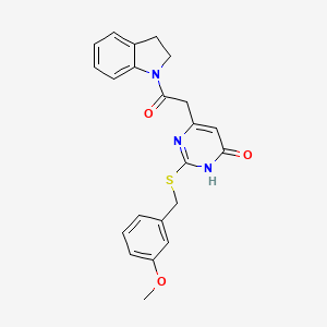 6-(2-(indolin-1-yl)-2-oxoethyl)-2-((3-methoxybenzyl)thio)pyrimidin-4(3H)-one