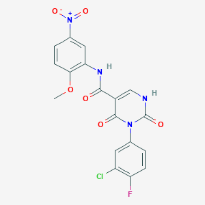 3-(3-chloro-4-fluorophenyl)-N-(2-methoxy-5-nitrophenyl)-2,4-dioxo-1,2,3,4-tetrahydropyrimidine-5-carboxamide