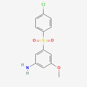 molecular formula C13H12ClNO3S B2608798 3-[(4-Chlorophenyl)sulfonyl]-5-methoxyaniline CAS No. 832739-83-0