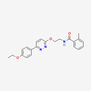molecular formula C22H23N3O3 B2608803 N-(2-((6-(4-ethoxyphenyl)pyridazin-3-yl)oxy)ethyl)-2-methylbenzamide CAS No. 920249-33-8