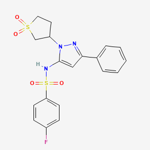 N-(1-(1,1-dioxidotetrahydrothiophen-3-yl)-3-phenyl-1H-pyrazol-5-yl)-4-fluorobenzenesulfonamide