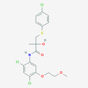 3-[(4-chlorophenyl)sulfanyl]-N-[2,4-dichloro-5-(2-methoxyethoxy)phenyl]-2-hydroxy-2-methylpropanamide