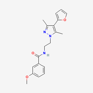 molecular formula C19H21N3O3 B2608823 N-(2-(4-(furan-2-yl)-3,5-dimethyl-1H-pyrazol-1-yl)ethyl)-3-methoxybenzamide CAS No. 2034513-57-8
