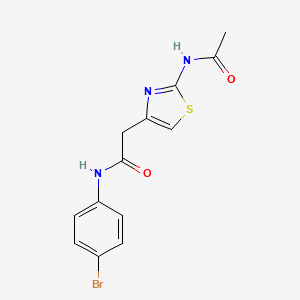 molecular formula C13H12BrN3O2S B2608824 2-(2-acetamidothiazol-4-yl)-N-(4-bromophenyl)acetamide CAS No. 921843-55-2