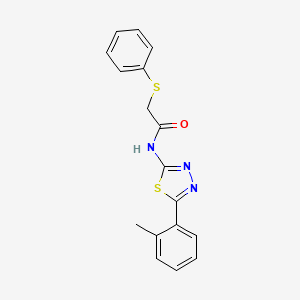 molecular formula C17H15N3OS2 B2608826 2-(phenylthio)-N-(5-(o-tolyl)-1,3,4-thiadiazol-2-yl)acetamide CAS No. 394230-60-5