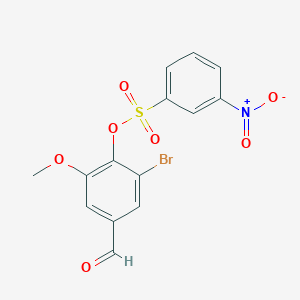 molecular formula C14H10BrNO7S B2608831 2-Bromo-4-formyl-6-methoxyphenyl 3-nitrobenzenesulfonate CAS No. 1432437-86-9