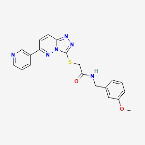 molecular formula C20H18N6O2S B2608835 N-[(3-methoxyphenyl)methyl]-2-[(6-pyridin-3-yl-[1,2,4]triazolo[4,3-b]pyridazin-3-yl)sulfanyl]acetamide CAS No. 894059-14-4