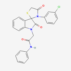 molecular formula C24H18ClN3O3S B2608839 2-(3'-(3-chlorophenyl)-2,4'-dioxospiro[indoline-3,2'-thiazolidin]-1-yl)-N-phenylacetamide CAS No. 894556-84-4