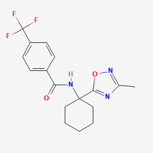 molecular formula C17H18F3N3O2 B2608843 N-(1-(3-methyl-1,2,4-oxadiazol-5-yl)cyclohexyl)-4-(trifluoromethyl)benzamide CAS No. 1326889-77-3