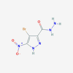 molecular formula C4H4BrN5O3 B2608846 4-bromo-5-nitro-1H-pyrazole-3-carbohydrazide CAS No. 1159769-93-3