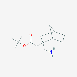 molecular formula C14H25NO2 B2608850 Tert-butyl 2-[2-(aminomethyl)-2-bicyclo[2.2.1]heptanyl]acetate CAS No. 2248311-46-6