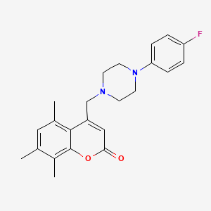 molecular formula C23H25FN2O2 B2608852 4-[[4-(4-Fluorophenyl)piperazin-1-yl]methyl]-5,7,8-trimethylchromen-2-one CAS No. 849922-68-5