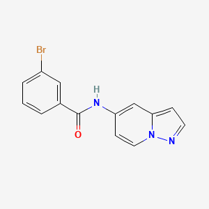 molecular formula C14H10BrN3O B2608853 3-bromo-N-(pyrazolo[1,5-a]pyridin-5-yl)benzamide CAS No. 2034402-26-9