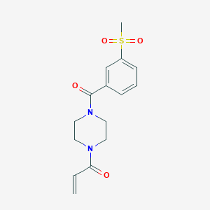 molecular formula C15H18N2O4S B2608856 1-[4-(3-Methylsulfonylbenzoyl)piperazin-1-yl]prop-2-en-1-one CAS No. 2361683-82-9