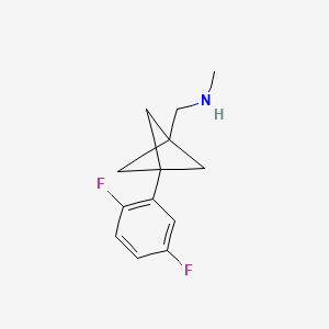 molecular formula C13H15F2N B2608862 1-[3-(2,5-Difluorophenyl)-1-bicyclo[1.1.1]pentanyl]-N-methylmethanamine CAS No. 2287279-04-1