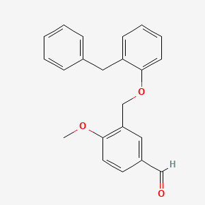molecular formula C22H20O3 B2608873 3-[(2-苄基苯氧基)甲基]-4-甲氧基苯甲醛 CAS No. 832739-16-9